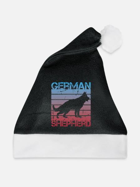 Schäferhund - Weihnachtsmütze - Schwarz/Weiß