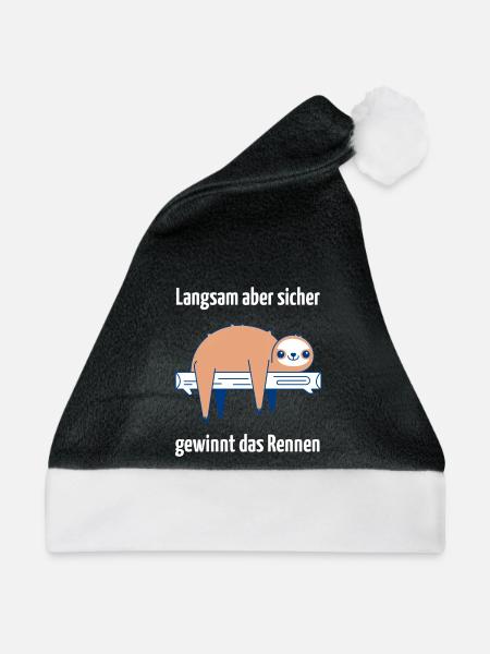 Entspannte Faultier-Stimmung - Weihnachtsmütze - Schwarz/Weiß