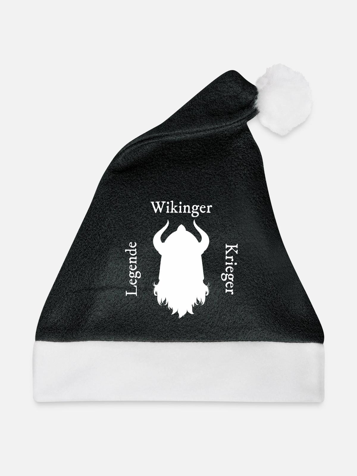 Wikinger Kriegergeist - Weihnachtsmütze - Schwarz/Weiß - Vorne