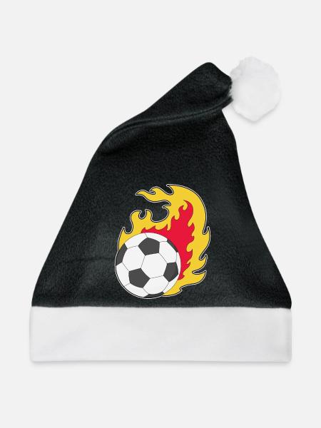 Feuerball Fußball - Weihnachtsmütze - Schwarz/Weiß - Vorne