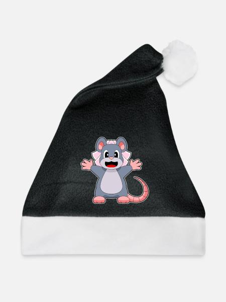 Maus Braut Schleier Hochzeit - Weihnachtsmütze - Schwarz/Weiß - Vorne