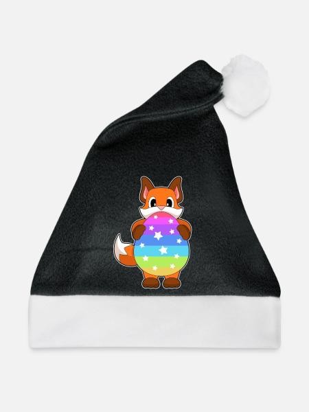 Fuchs Ostern Osterei - Weihnachtsmütze - Schwarz/Weiß