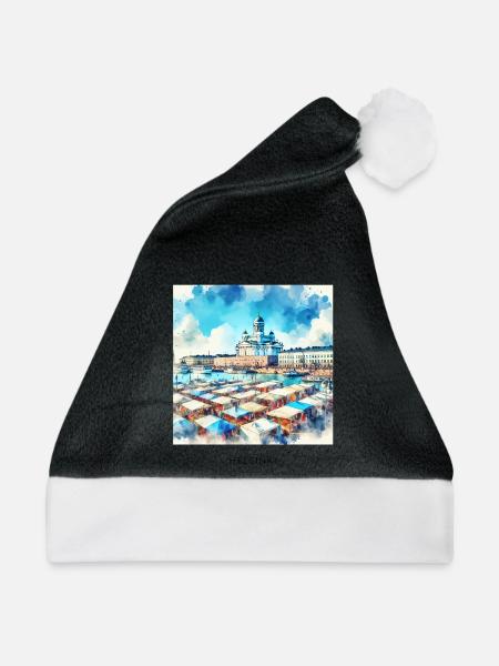 Kauppatori Markt Helsinki Skandinavien Finnland So - Weihnachtsmütze - Schwarz/Weiß - Vorne