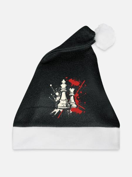 Schach Streetart - Weihnachtsmütze - Schwarz/Weiß