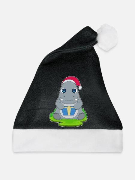 Nilpferd Weihnachten Paket - Weihnachtsmütze - Schwarz/Weiß