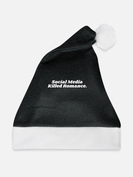 SOCIAL MEDIA KILLED ROMANCE - Weihnachtsmütze - Schwarz/Weiß - Vorne