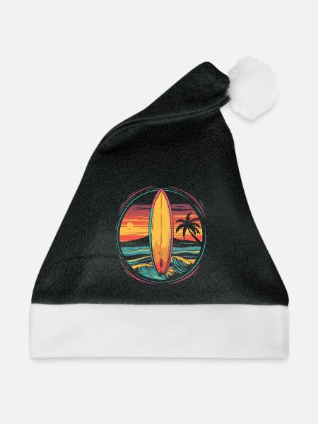 Surfen Artwork - Weihnachtsmütze - Schwarz/Weiß