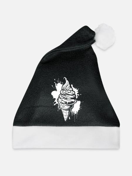 Eiscreme - Weihnachtsmütze - Schwarz/Weiß