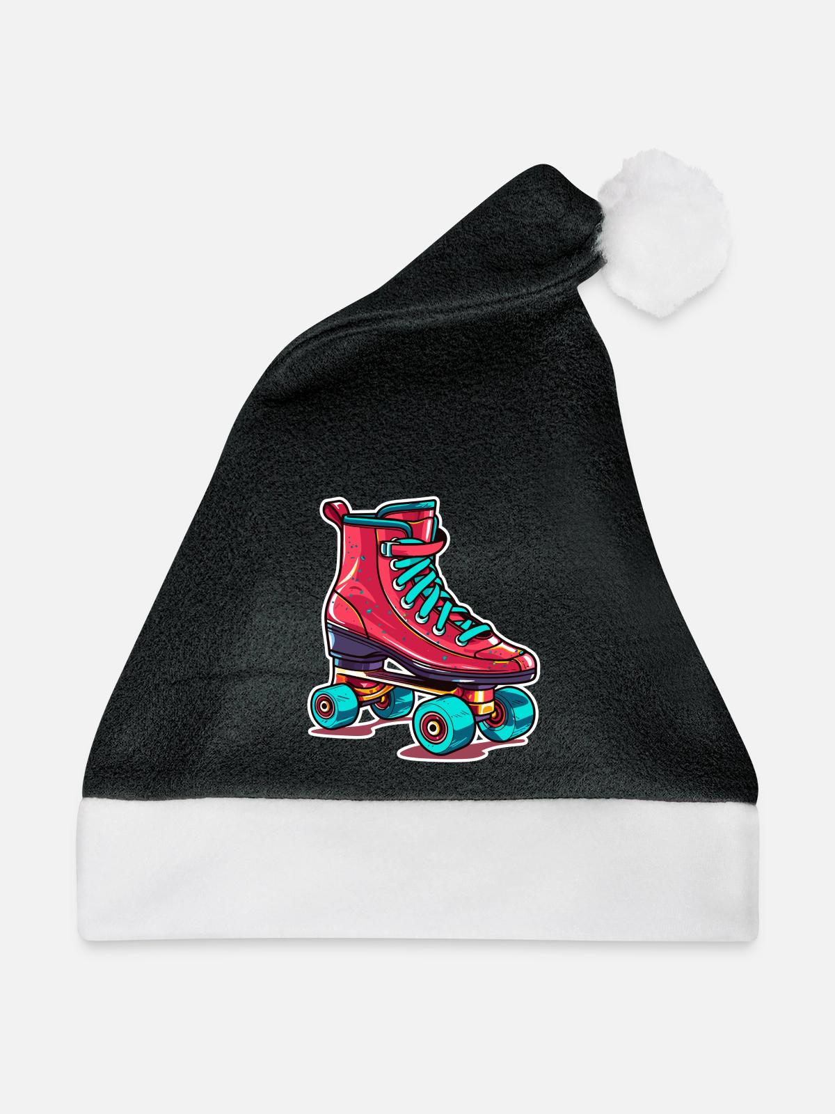 Rollerskates Grafik - Weihnachtsmütze - Schwarz/Weiß - Vorne