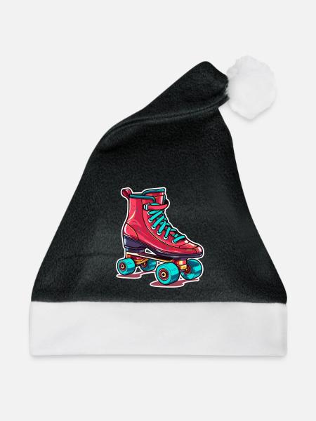 Rollerskates Grafik - Weihnachtsmütze - Schwarz/Weiß - Vorne