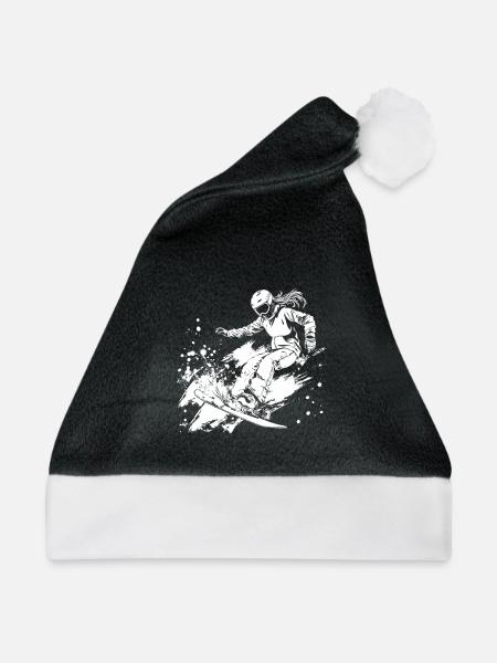 Snowboarderin - Weihnachtsmütze - Schwarz/Weiß