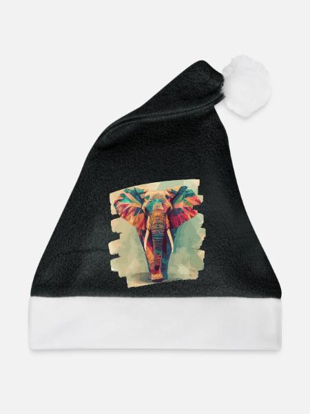 Elefant - Weihnachtsmütze - Schwarz/Weiß