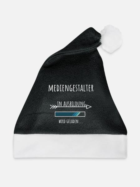Mediengestalter Ausbildung Beruf Geschenk - Weihnachtsmütze - Schwarz/Weiß - Vorne