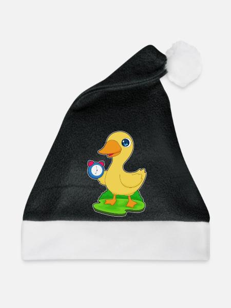 Ente Wecker - Weihnachtsmütze - Schwarz/Weiß