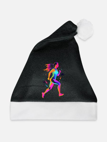 Läufermädchen Retrowave - Weihnachtsmütze - Schwarz/Weiß