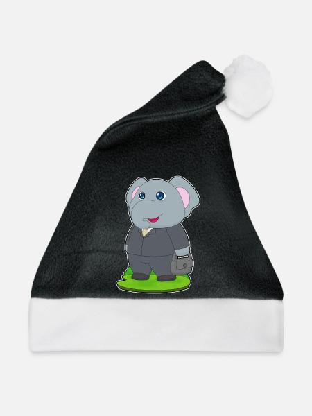 Elefant Handtasche - Weihnachtsmütze - Schwarz/Weiß