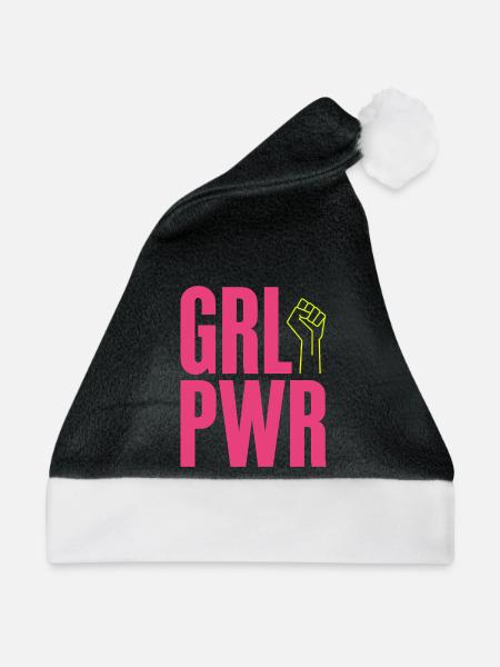 Frauen Power GRL PWR Girl Patriarchat Feminismus - Weihnachtsmütze - Schwarz/Weiß