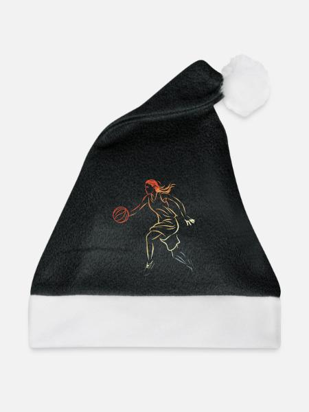 Weiblicher Basketballer - Weihnachtsmütze - Schwarz/Weiß
