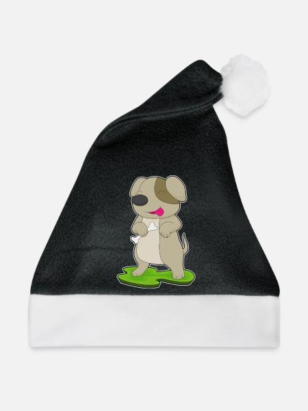 Hund Knochen - Weihnachtsmütze - Schwarz/Weiß