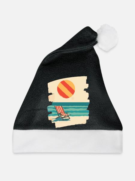 Sommer Sonne Strand - Weihnachtsmütze - Schwarz/Weiß