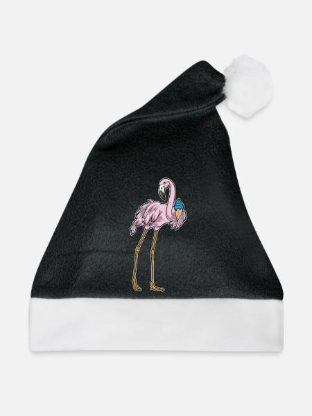 Flamingo Waffeleis - Weihnachtsmütze - Schwarz/Weiß