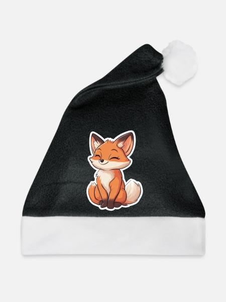 Fuchs - Weihnachtsmütze - Schwarz/Weiß