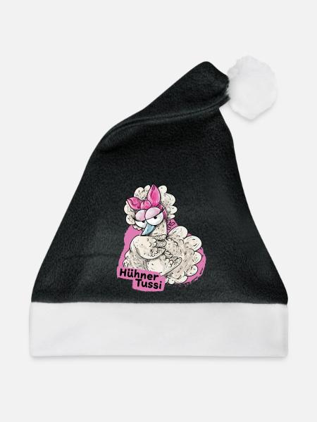 Hühner Girl - Weihnachtsmütze - Schwarz/Weiß