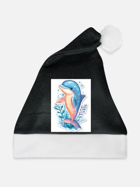 Delfin - Weihnachtsmütze - Schwarz/Weiß