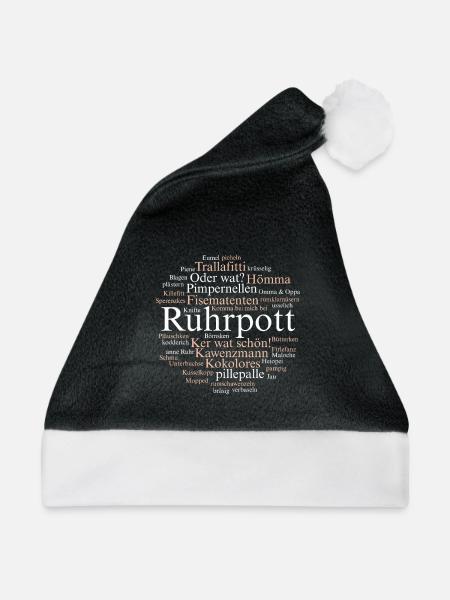 Ruhrpott Sprache Dortmund Bochum Hömma Ruhrdeutsch - Weihnachtsmütze - Schwarz/Weiß - Vorne