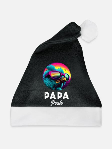 Papa Poule: Humor und Zärtlichkeit für den Superpapa - Weihnachtsmütze - Schwarz/Weiß - Vorne