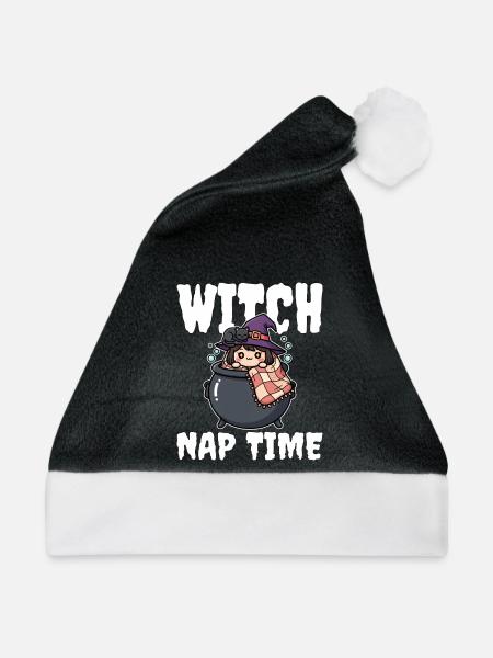 HEXENSCHLAF ZEIT - HEXE HALLOWEEN - Weihnachtsmütze - Schwarz/Weiß - Vorne