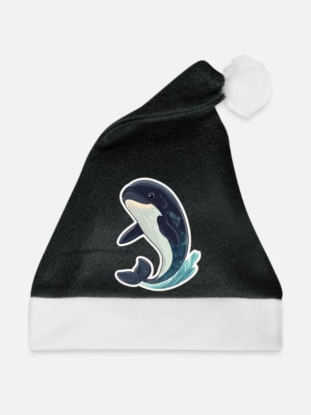 Wal - Weihnachtsmütze - Schwarz/Weiß