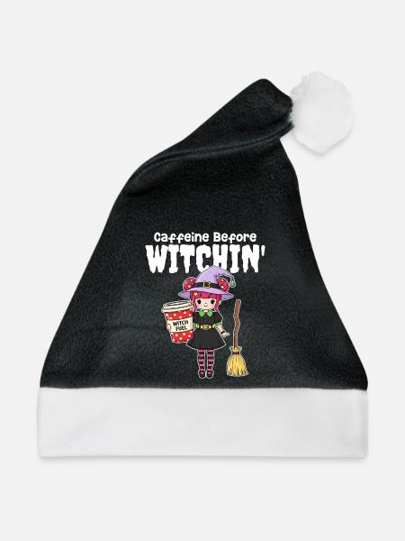 KOFFEIN VOR DEM HEXEN - HEXE HALLOWEEN - Weihnachtsmütze - Schwarz/Weiß - Vorne