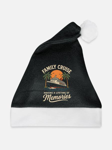Design für Familienkreuzfahrt-Erinnerungen - Weihnachtsmütze - Schwarz/Weiß