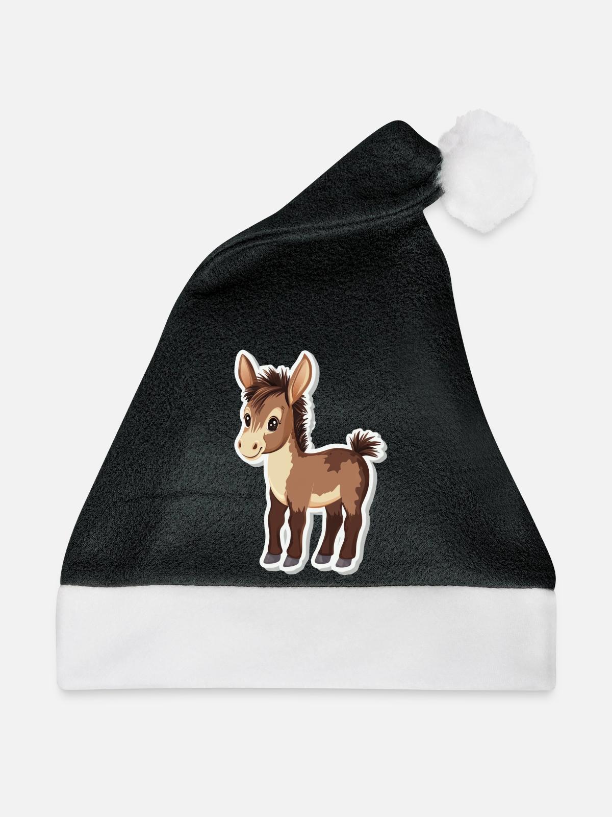 Esel - Weihnachtsmütze - Schwarz/Weiß - Vorne