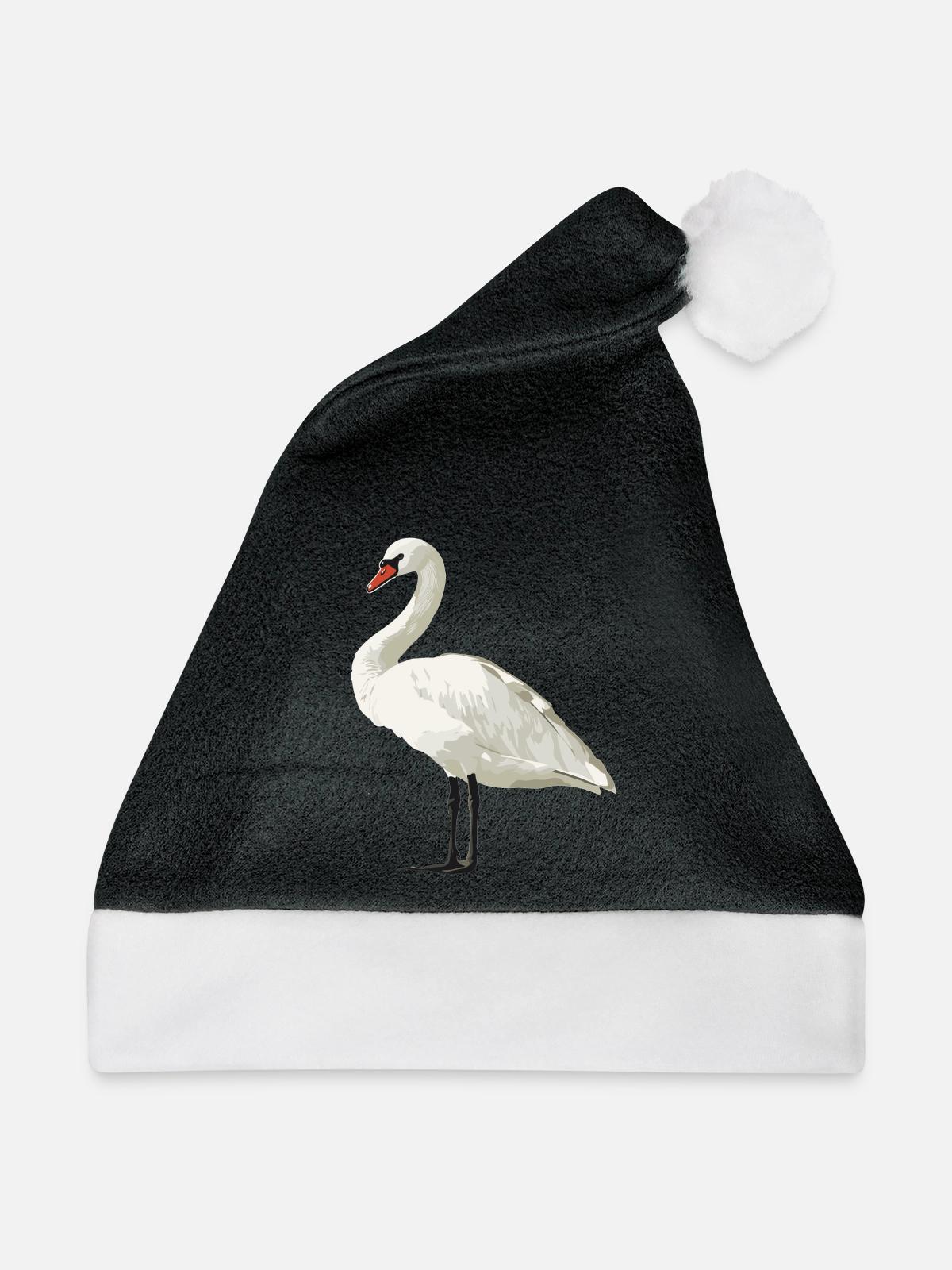 Schwäne Schwan - Weihnachtsmütze - Schwarz/Weiß - Vorne