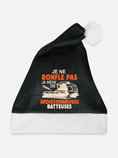 Ich träume von Mähdreschern Bauerngeschenk - Weihnachtsmütze - Schwarz/Weiß - Vorne