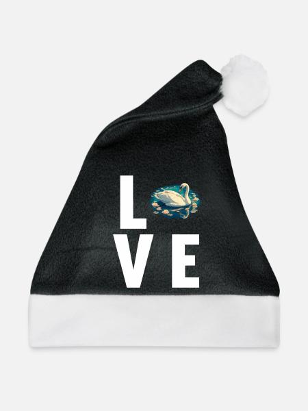 Schwäne Schwan - Weihnachtsmütze - Schwarz/Weiß - Vorne