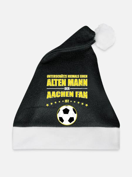 Alter Mann - Aachen Fußball Fan | Retro Vintage - Weihnachtsmütze - Schwarz/Weiß