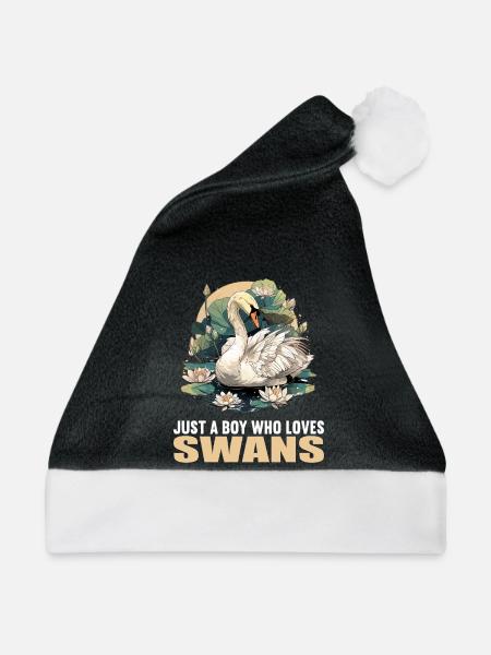 Schwäne Schwan - Weihnachtsmütze - Schwarz/Weiß - Vorne