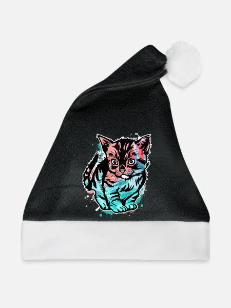 Katze Bunt - Weihnachtsmütze - Schwarz/Weiß