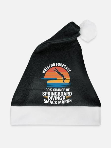 Kunstspringen Turmspringer Sprungbrett - Weihnachtsmütze - Schwarz/Weiß