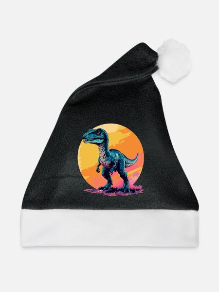 Dino Saurier Dinosaurier - Weihnachtsmütze - Schwarz/Weiß