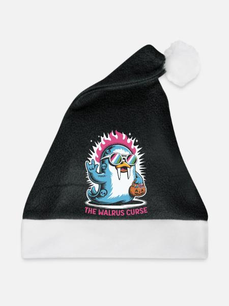 Walross Punk Rocker Halloween - Weihnachtsmütze - Schwarz/Weiß