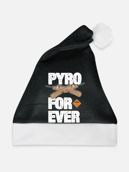 Pyro For Ever mit Trueno - Weihnachtsmütze - Schwarz/Weiß - Vorne