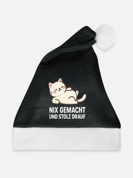 Katzenmotiv mit selbstbewusstem Spruch - Weihnachtsmütze - Schwarz/Weiß