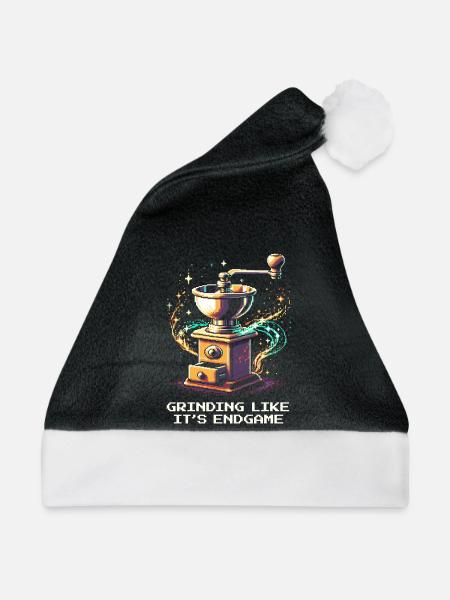 Grinden wie im Endgame | Espresso Kaffee - Weihnachtsmütze - Schwarz/Weiß - Vorne