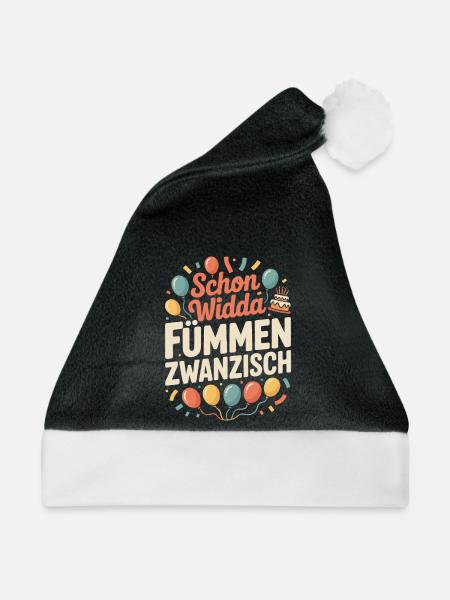 Schon Widda Fümmen Zwanzisch 50. Geburtstag - Weihnachtsmütze - Schwarz/Weiß - Vorne