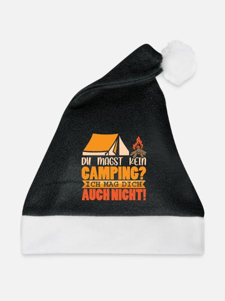 Camper Camping Wohnwagen Spruch - Weihnachtsmütze - Schwarz/Weiß