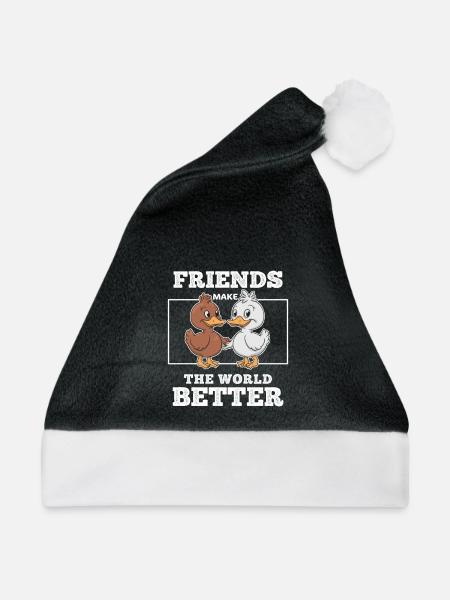Geschenkidee für beste Freunde und Enten-Komplize - Weihnachtsmütze - Schwarz/Weiß